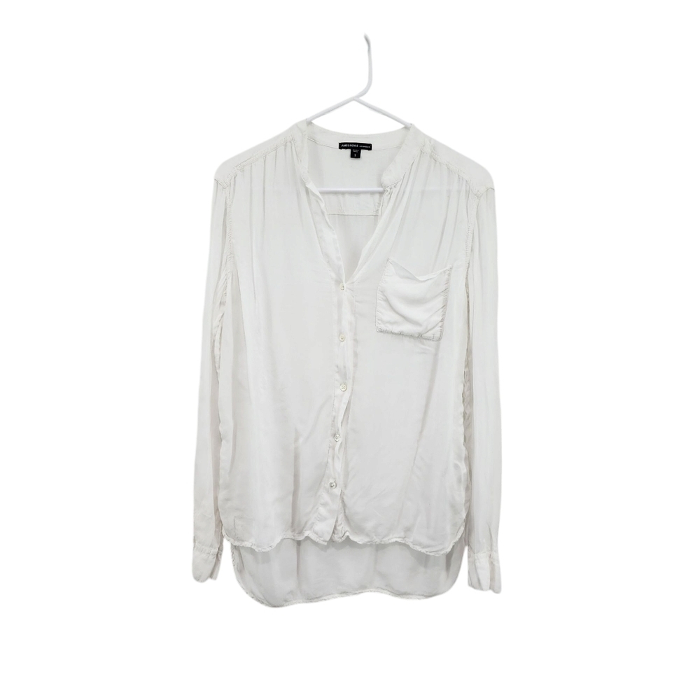 James Perse Women's 100% Viscose Lightweight Button Front Shirt
